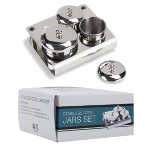 C8 STAINLESS JAR SET OF 3 FOR ACRYLIC